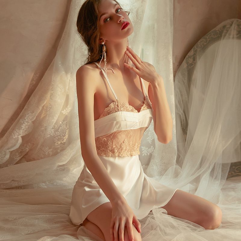 Duchess Dream 3-Piece Lace Trim Satin Set