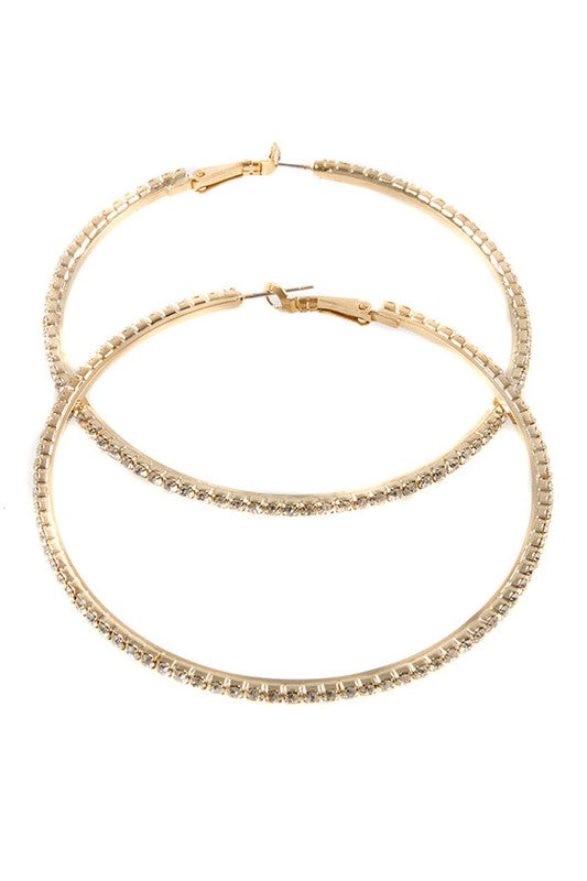 Pavé Crystals Hoop Earrings