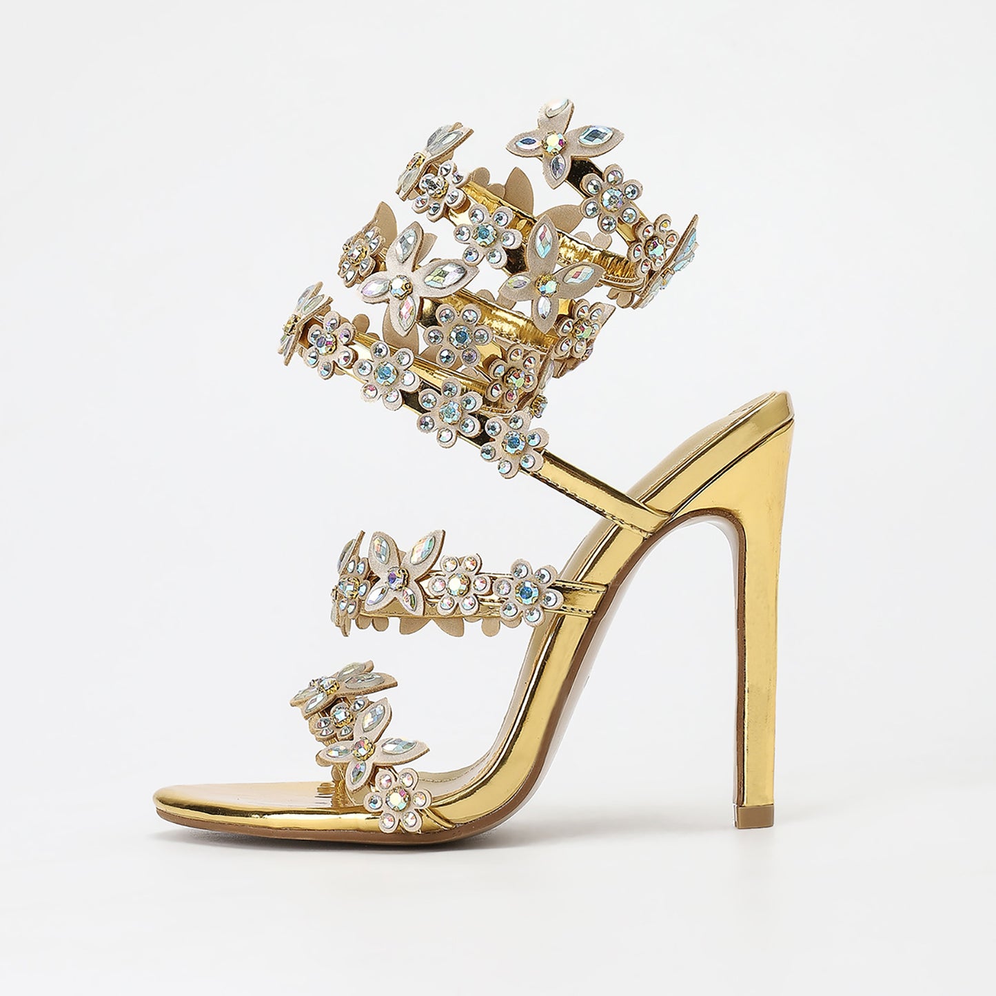 Color Rhinestones High Heel Sandals