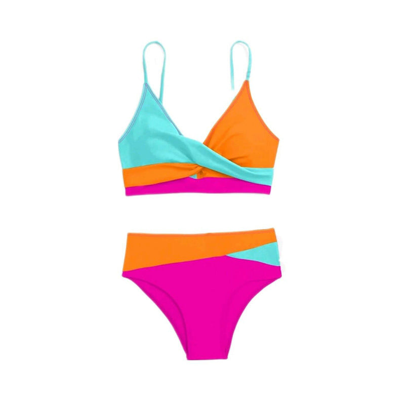 Color Matching Bikini Split Swimsuit Women Beach Spring Swimsuit Bikini