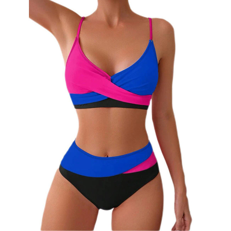 Color Matching Bikini Split Swimsuit Women Beach Spring Swimsuit Bikini