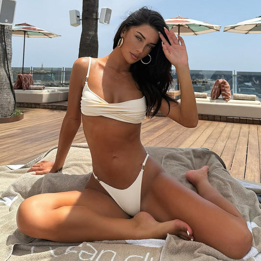 Bikini Sexy Bikini Solid Color Split Women Swimsuit Women