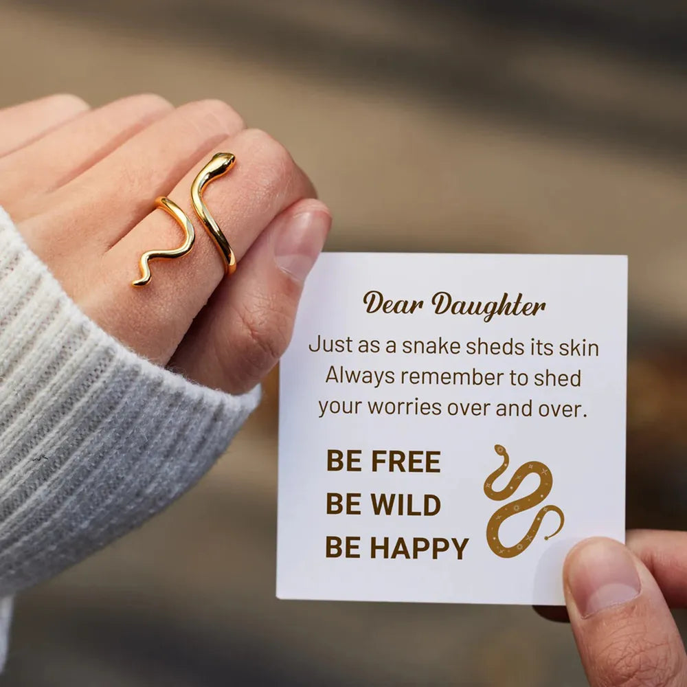 Snake Shape 18K Gold-Plated Bypass Ring - alternate ring view