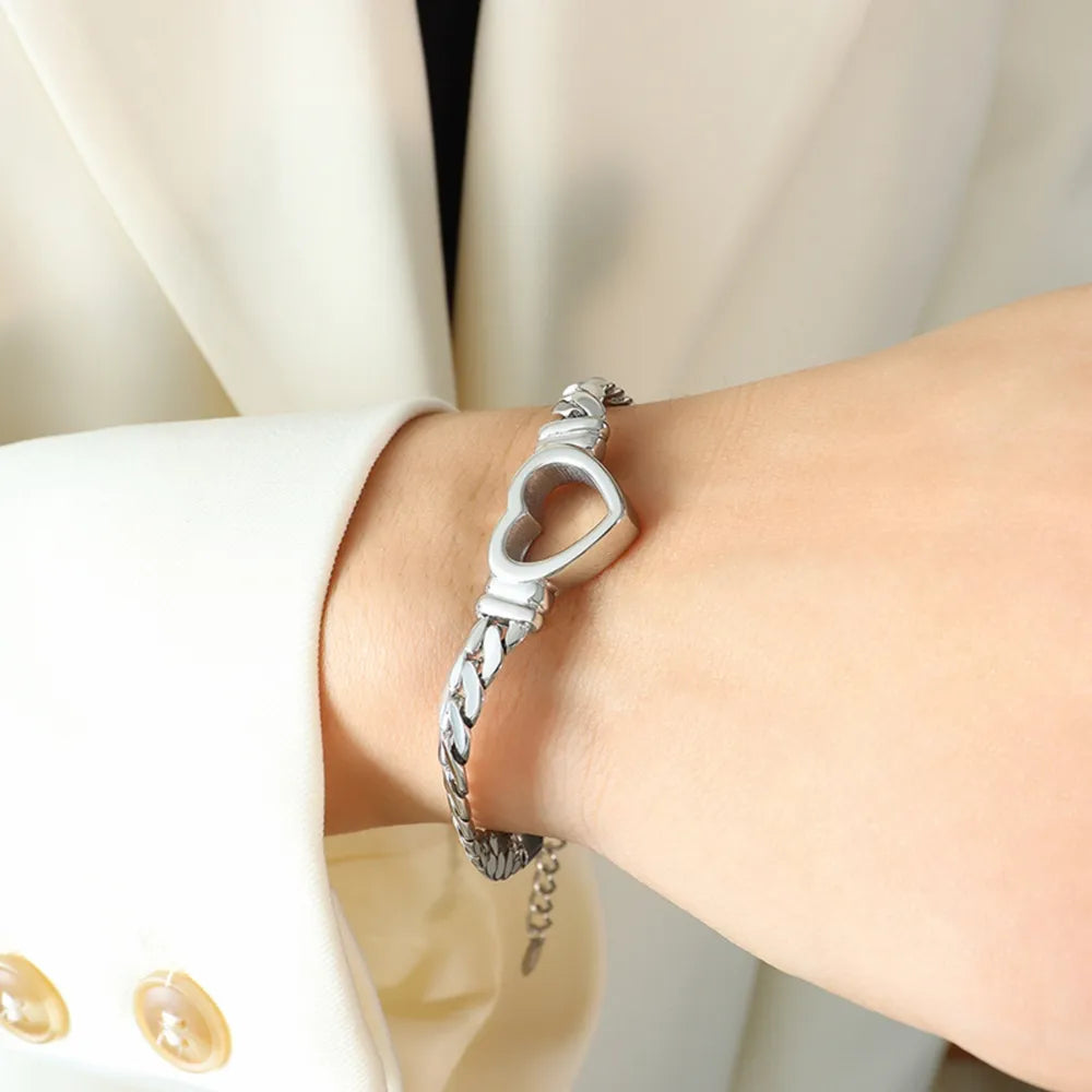Titanium Steel Cutout Heart Bracelet - alternate jewelry view