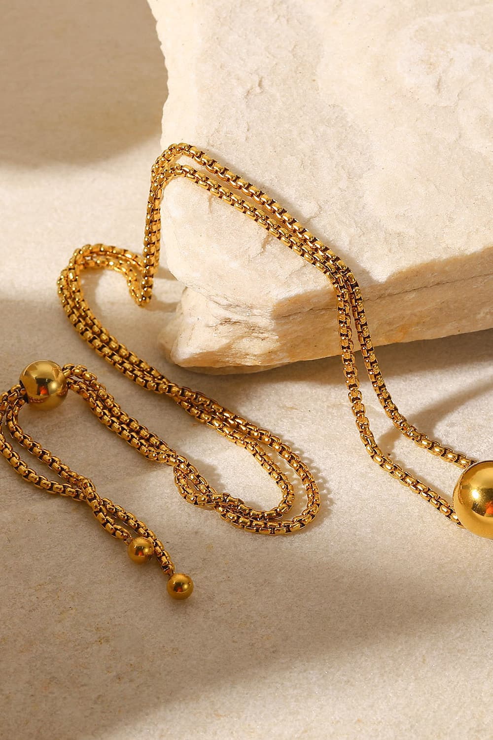 18K Gold-Plated Round Shape Pendant Necklace - alternate necklace view