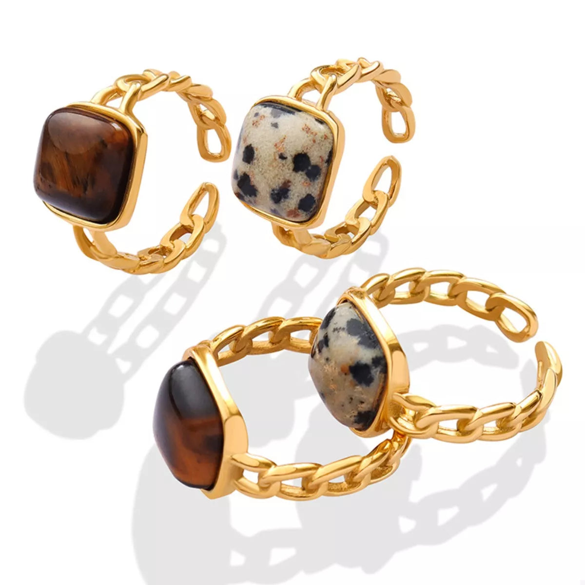 Tiger's Eye 18K Gold-Plated Ring - alternate ring view