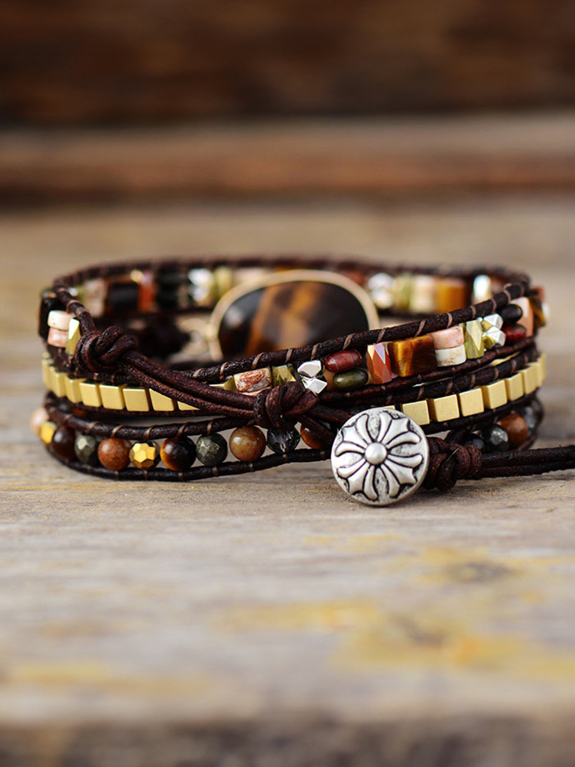 Geometrical Shape Triple-Layer Bracelet - alternate jewelry view