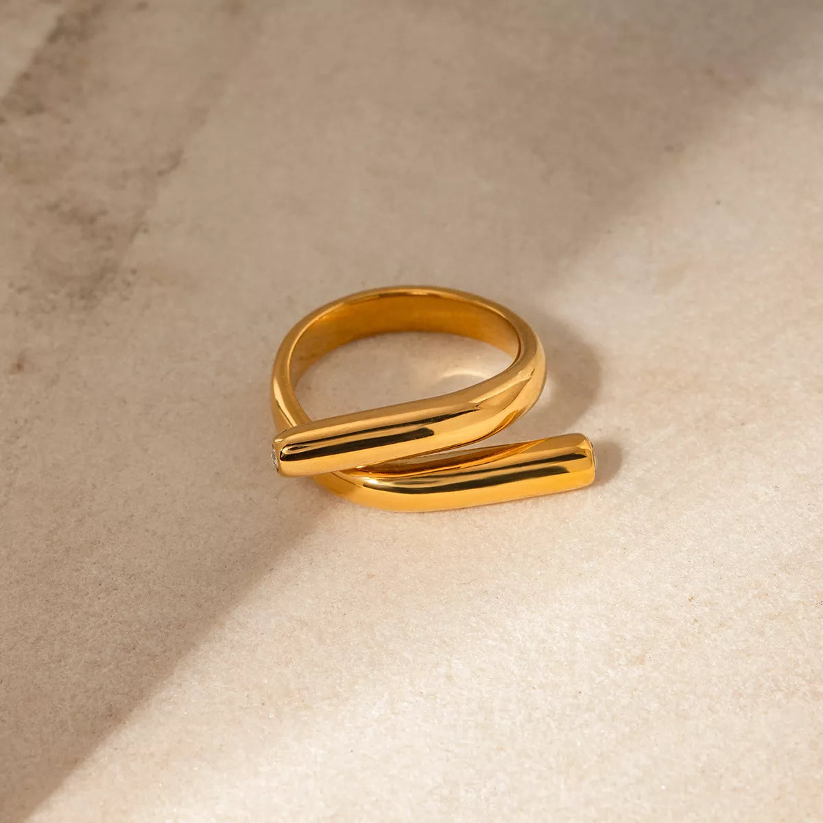 Stainless Steel Bypass Ring - alternate ring view