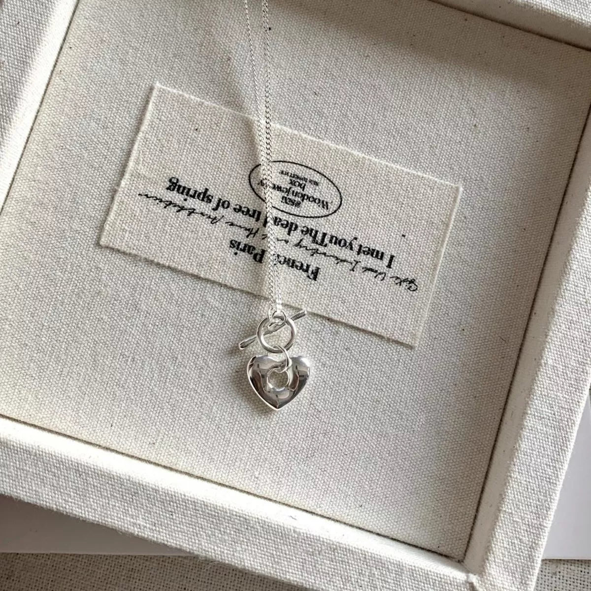 Sterling Silver Heart Necklace - alternate necklace view