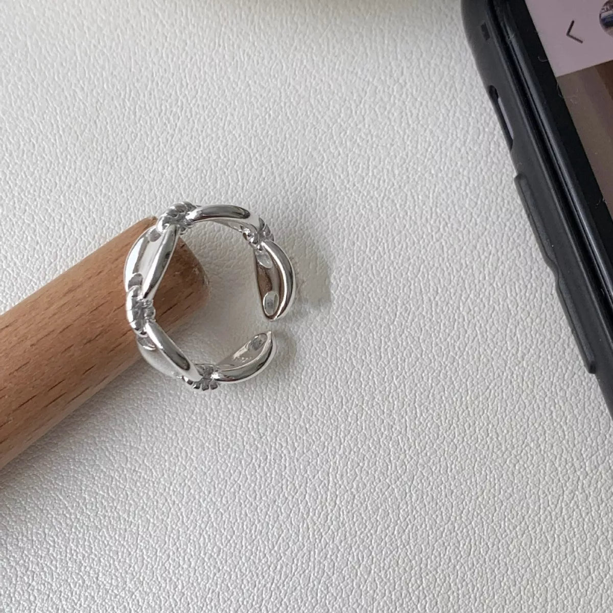 Sterling Silver Pig's Snout Ring - alternate ring view