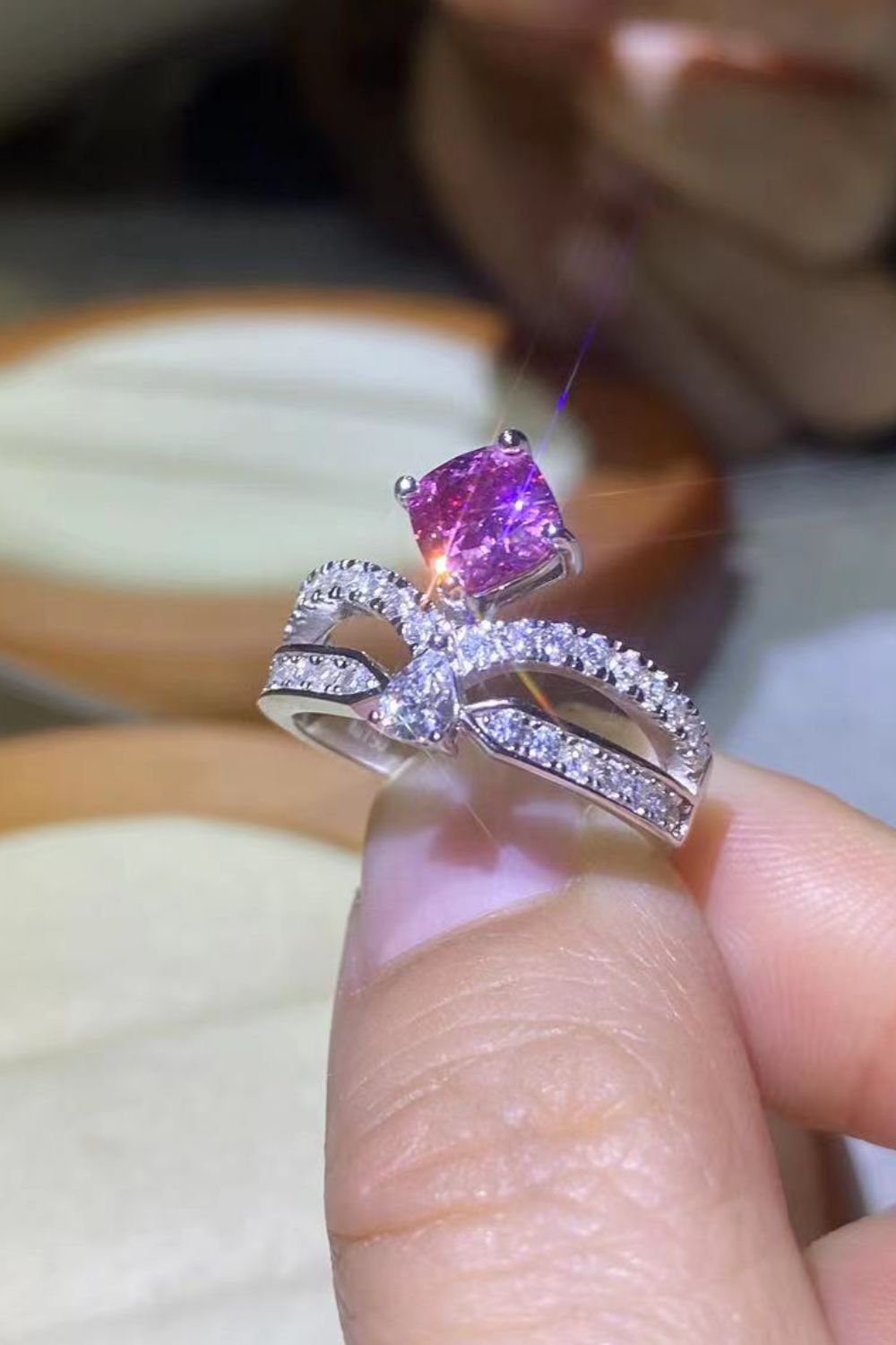 At Your Best 1 Carat Moissanite Ring in Pink - women's ring