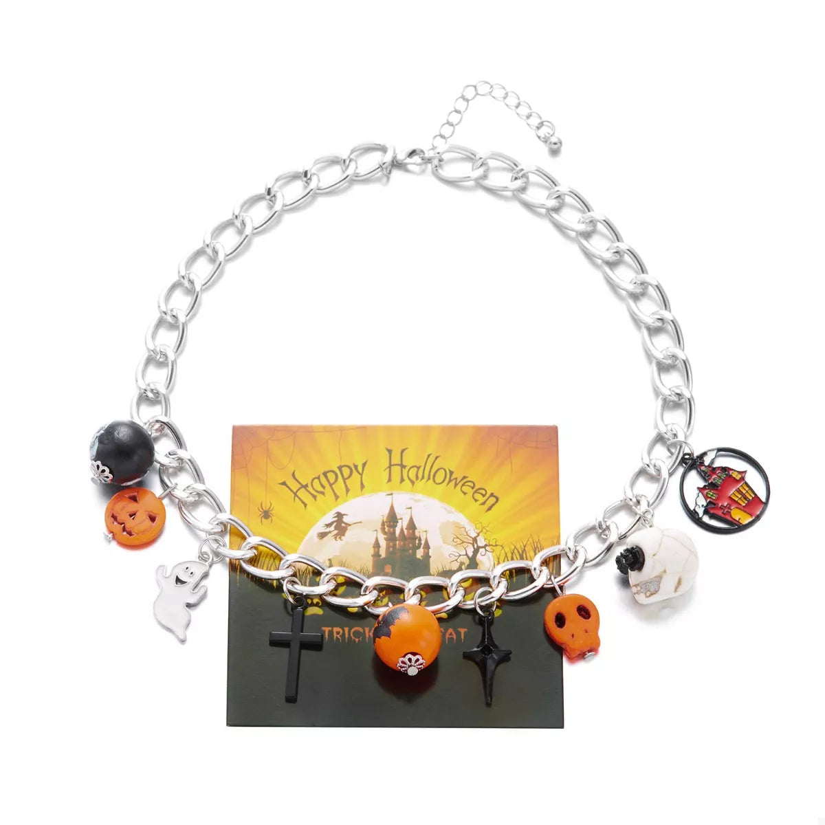 Halloween Charm Chain Necklace - alternate necklace view