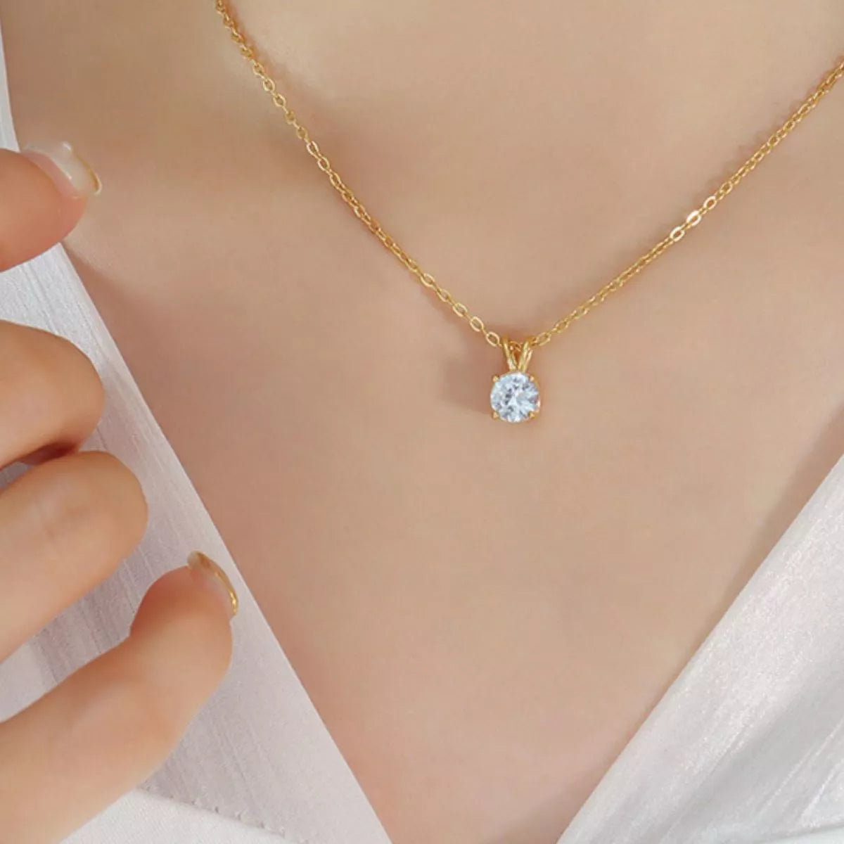 18K Gold-Plated Pendant Necklace in Gold - women's pendant necklace