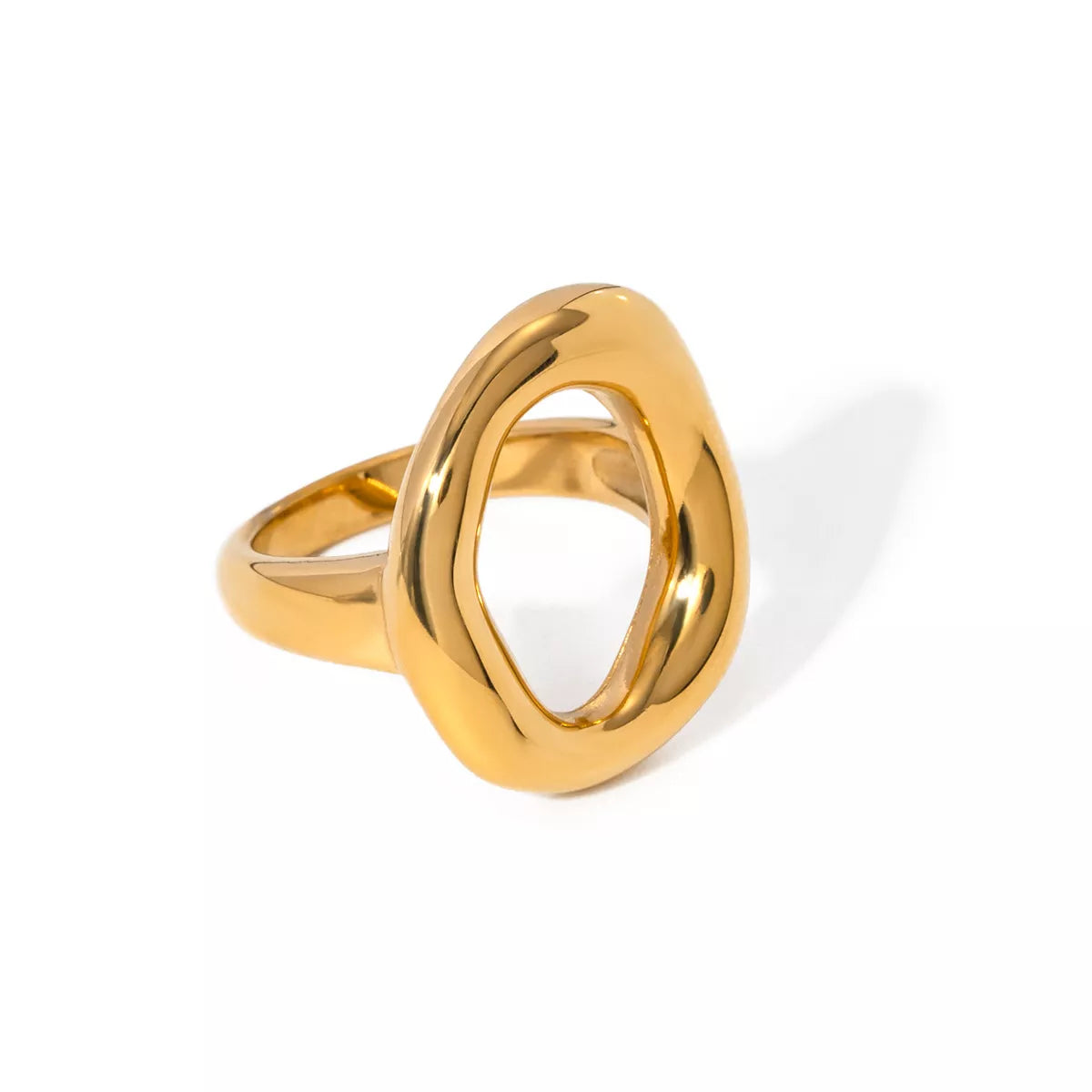 Modern Hollow Oval Ring in Silver - women's ring