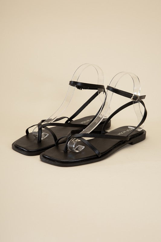 Ankle Strap Thong Flat Sandals