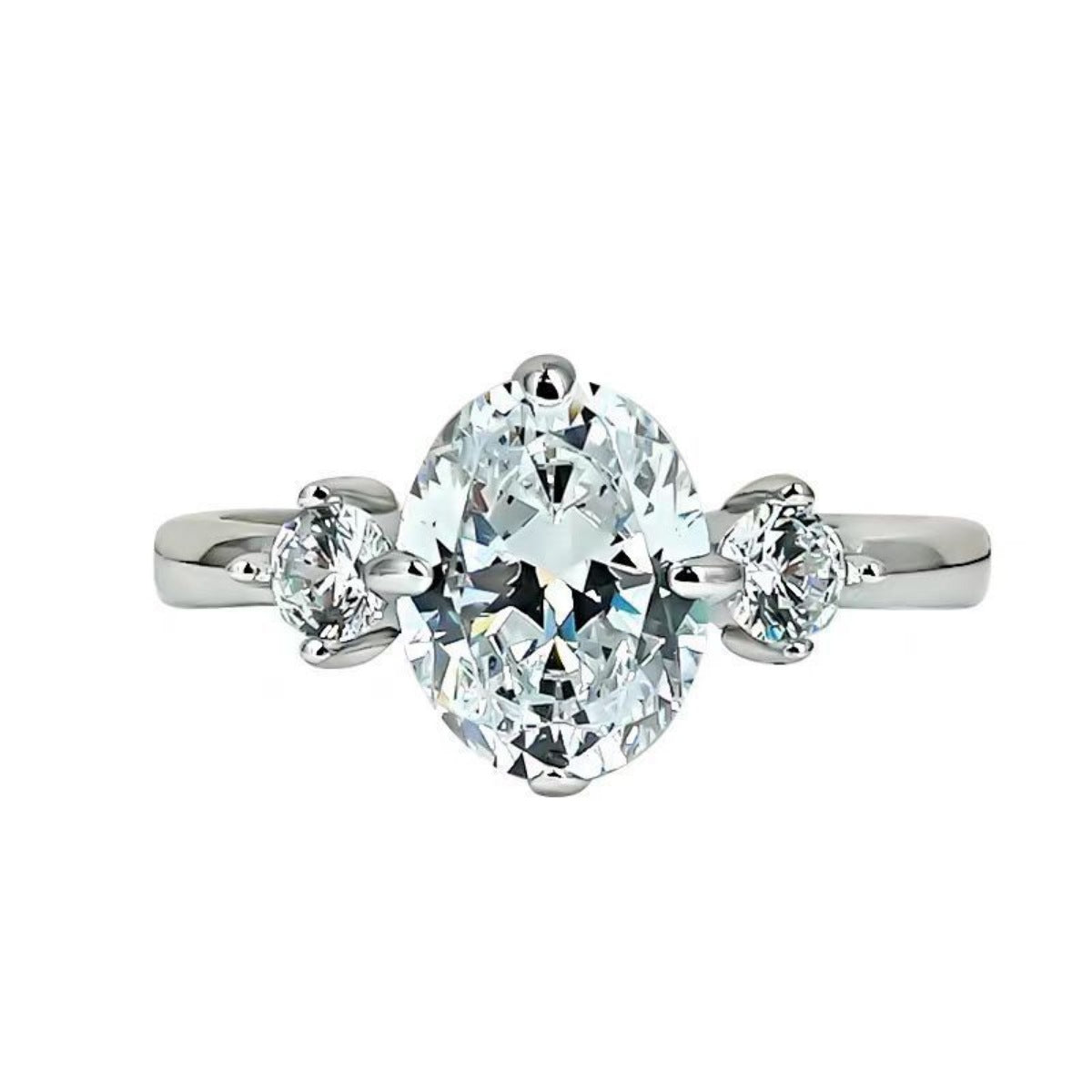 2 Carat Moissanite Sterling Silver Ring in Gold - women's ring