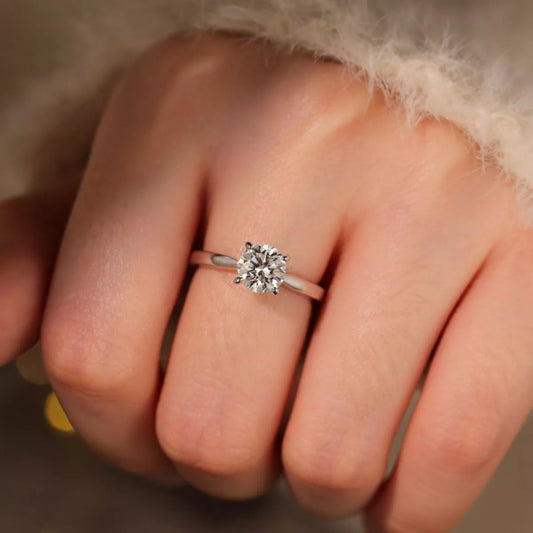 1 Carat Sterling Silver Moissanite Ring in Silver - women's ring