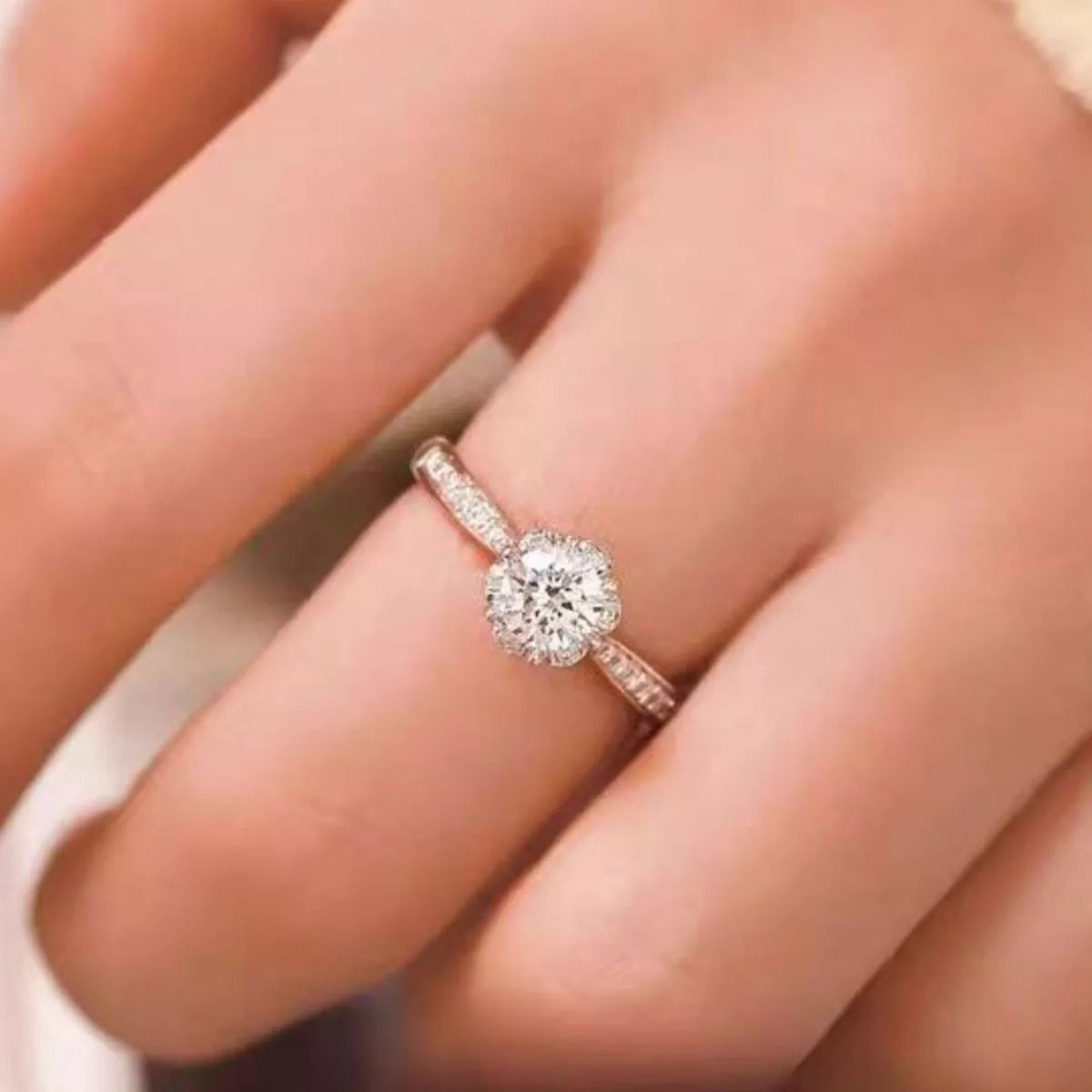 1 Carat Sterling Silver Moissanite Ring - alternate ring view
