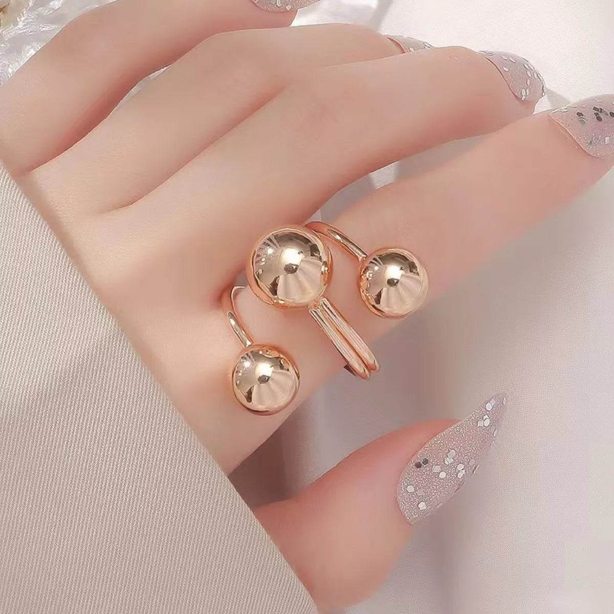 Multi Layered Ball Ring in Gold - women's ring