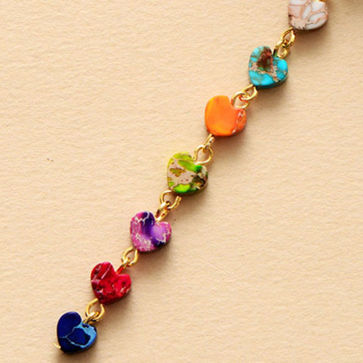 Heart Shape Natural Stone Necklace in Multicolor - women's necklace