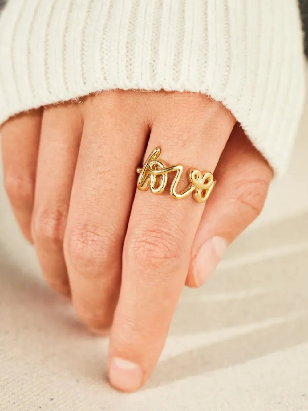 LOVE 18K Gold-Plated Sterling Silver Ring in Gold - women's ring