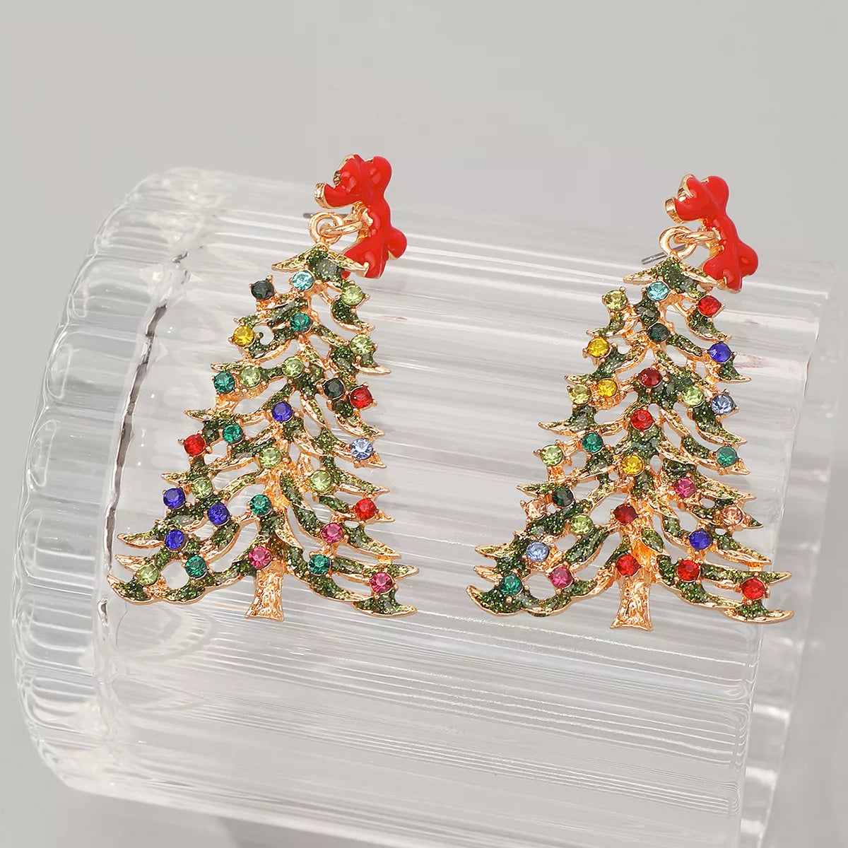 Christmas Tree Dangle Earrings - alternate earring view