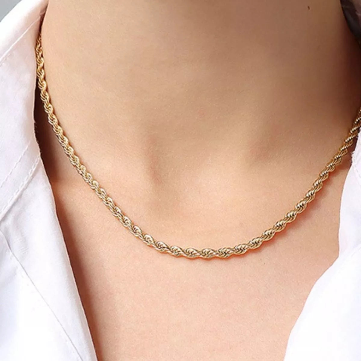 Titanium Steel Chain Necklace - alternate necklace view