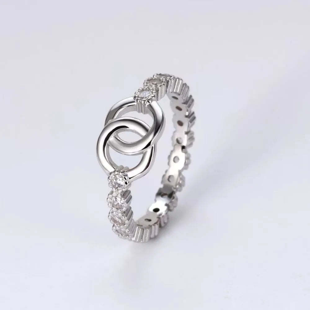 Sterling Silver Zircon Ring in Silver - women's ring