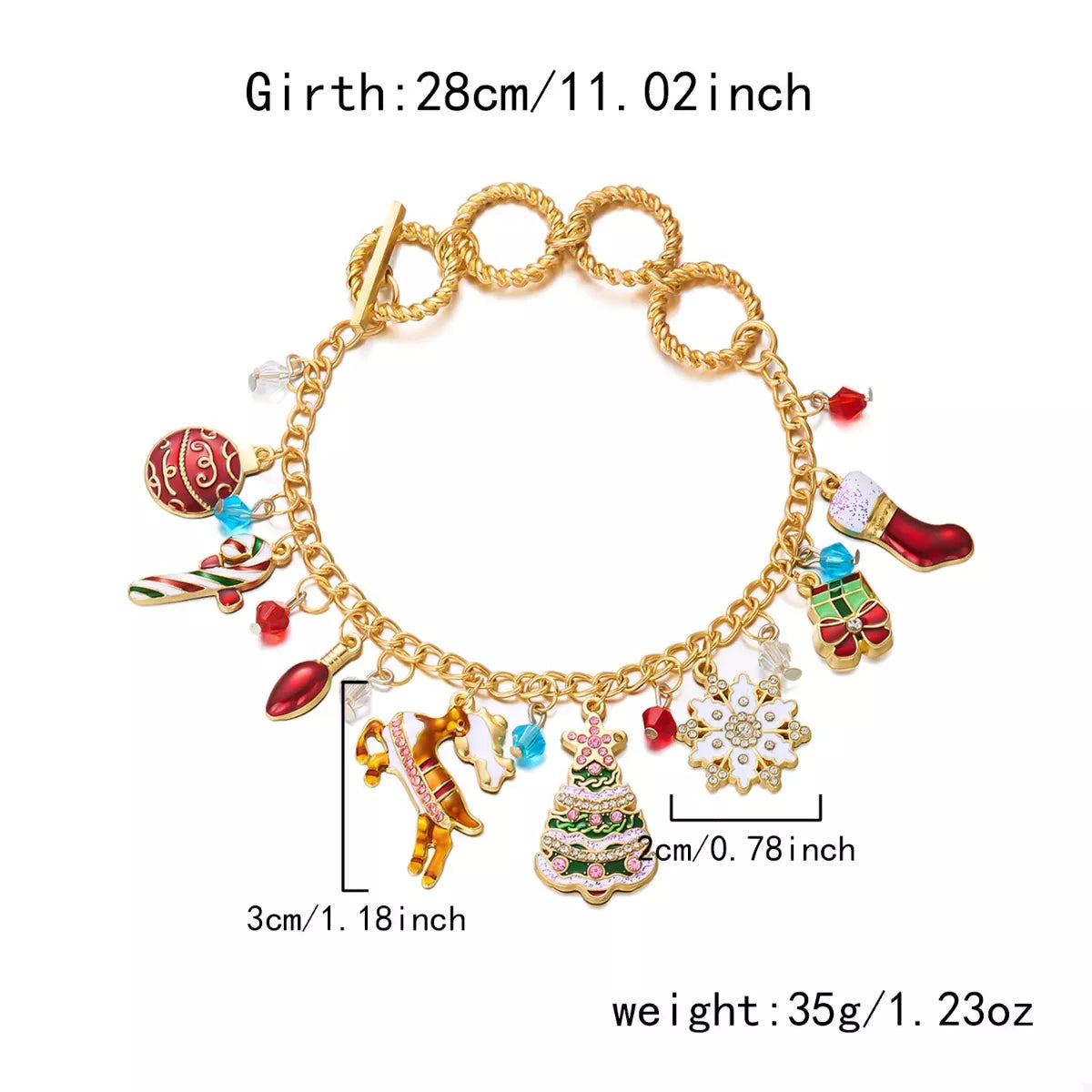 18K Gold-Plated Christmas Charm Bracelet - alternate jewelry view