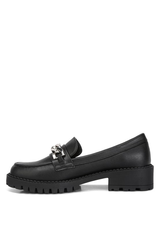Faux Leather Chunky Loafers