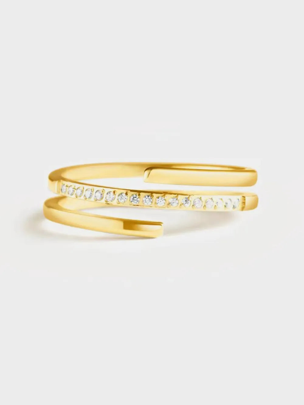 Sterling Silver Inlaid Zircon Ring in Silver - women's ring