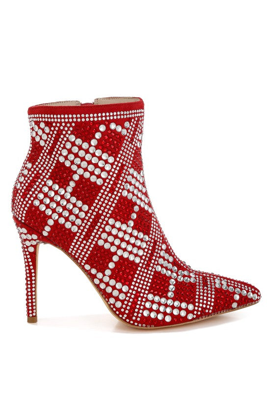 Rhinestones Studded Stiletto Boots