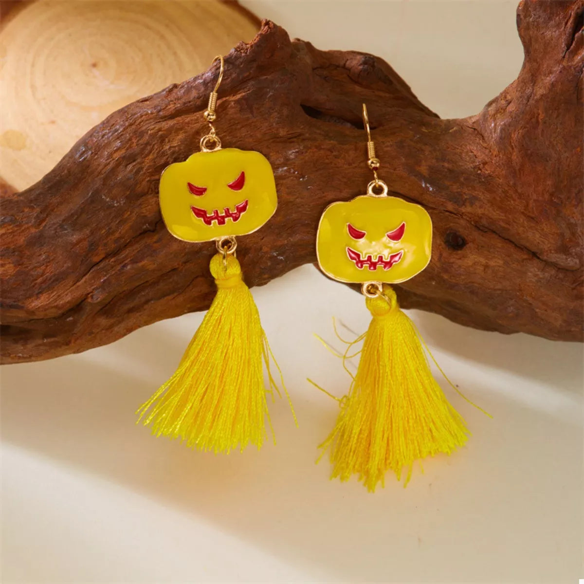 Halloween Ghost and Pumpkin Dangle Earrings - alternate earring view