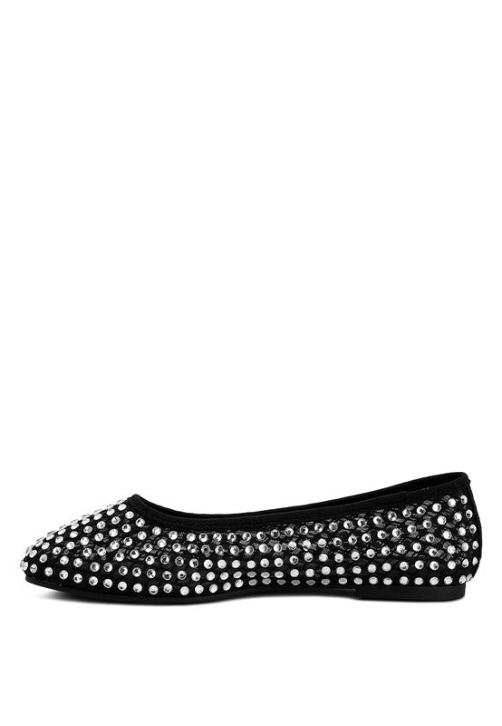 Mesh Rhinestone Ballerinas