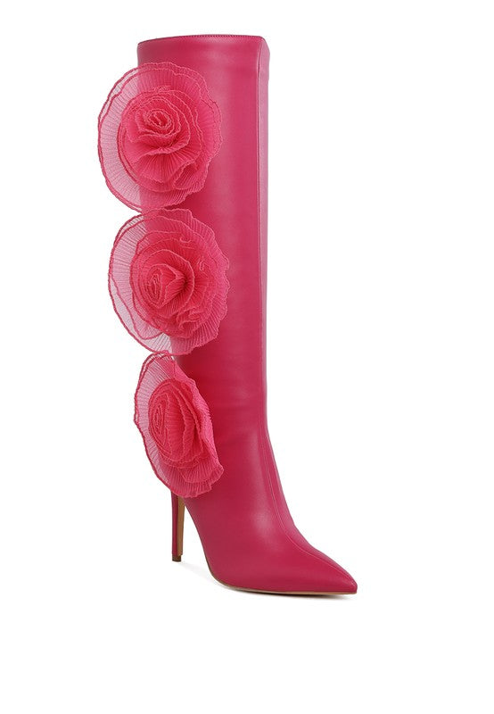 Big Rose Long Boots