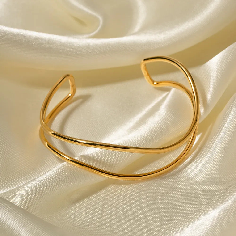Minimalist Stainless Steel Cuff Bracelet - alternate jewelry view