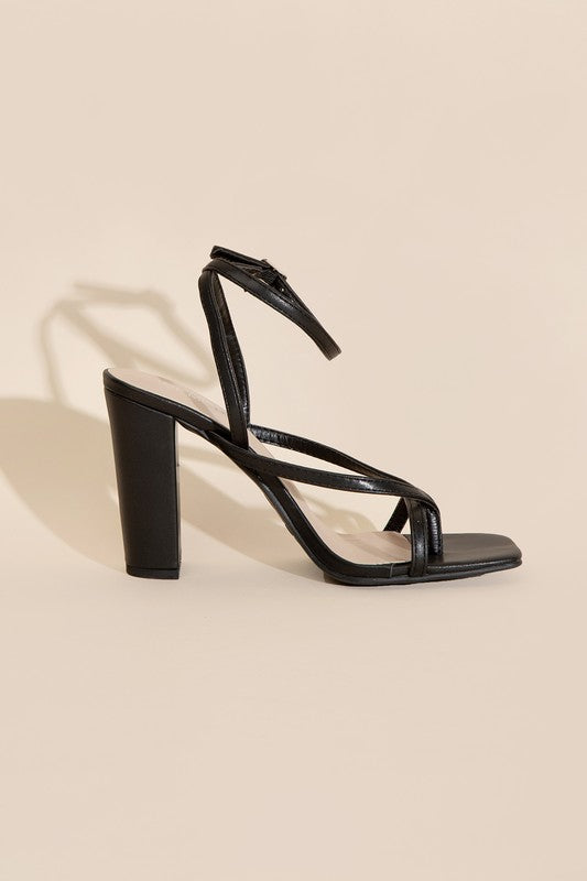 Ankle Strap Thong Block Sandals