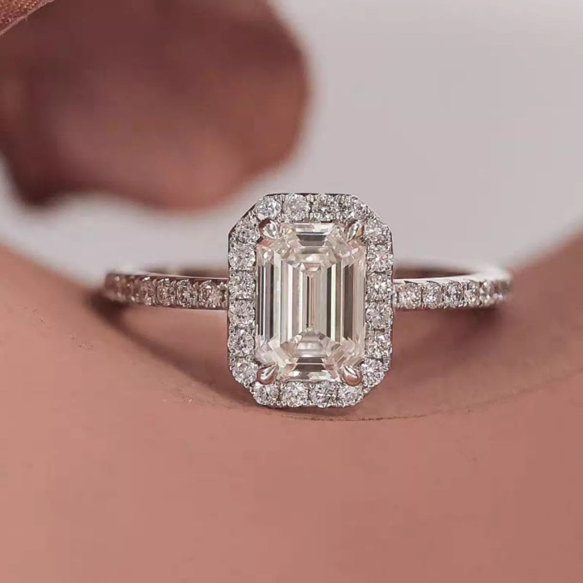 1 Carat Moissanite Sterling Silver Ring in Silver - women's ring