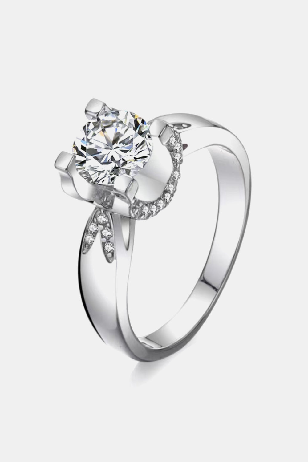 2 Carat Moissanite Sterling Silver Ring in White - women's ring