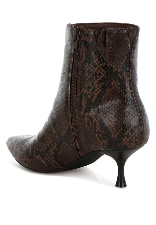 Print Kitten Heel Boots