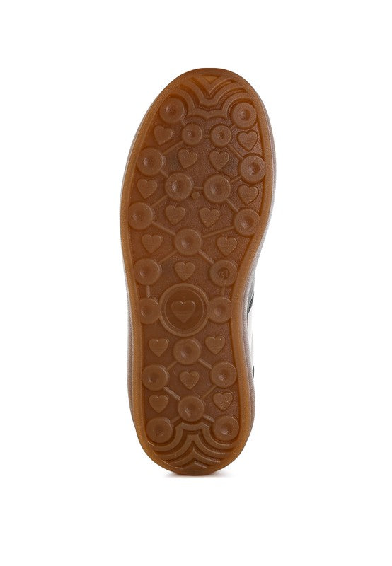 Faux Leather Lace-Up Sneakers