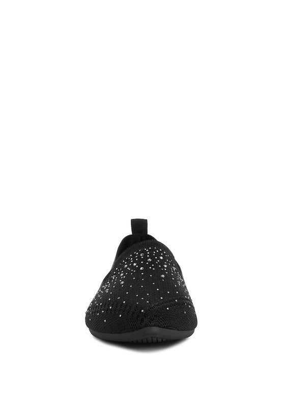 Canvas Rhinestone Loafers