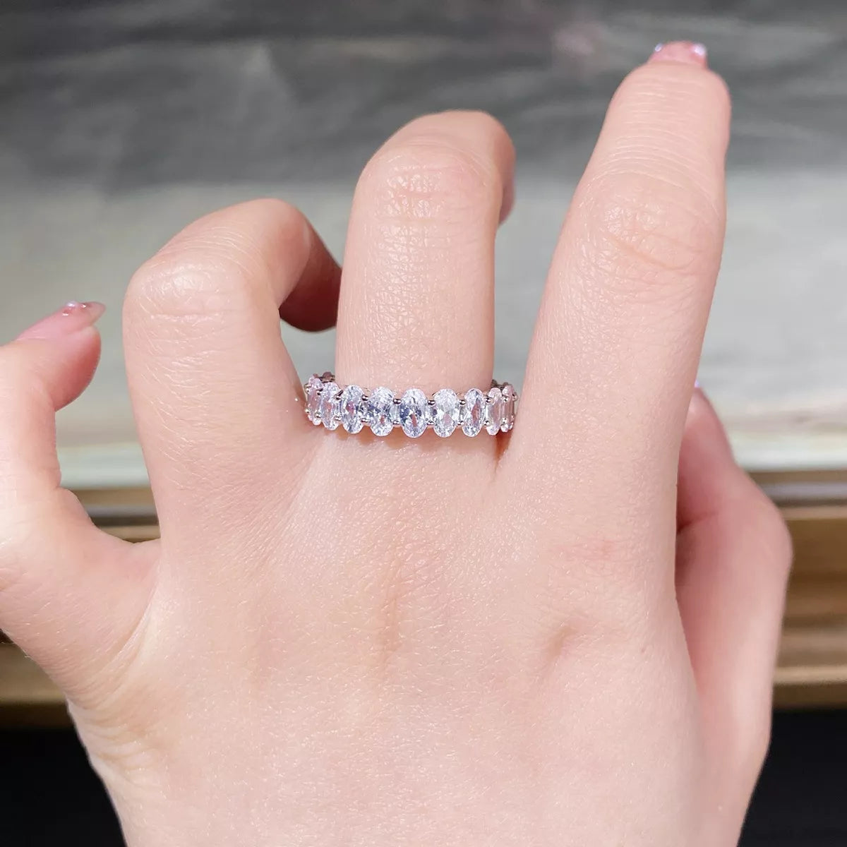 Sterling Silver Zircon Ring in Silver - women's ring