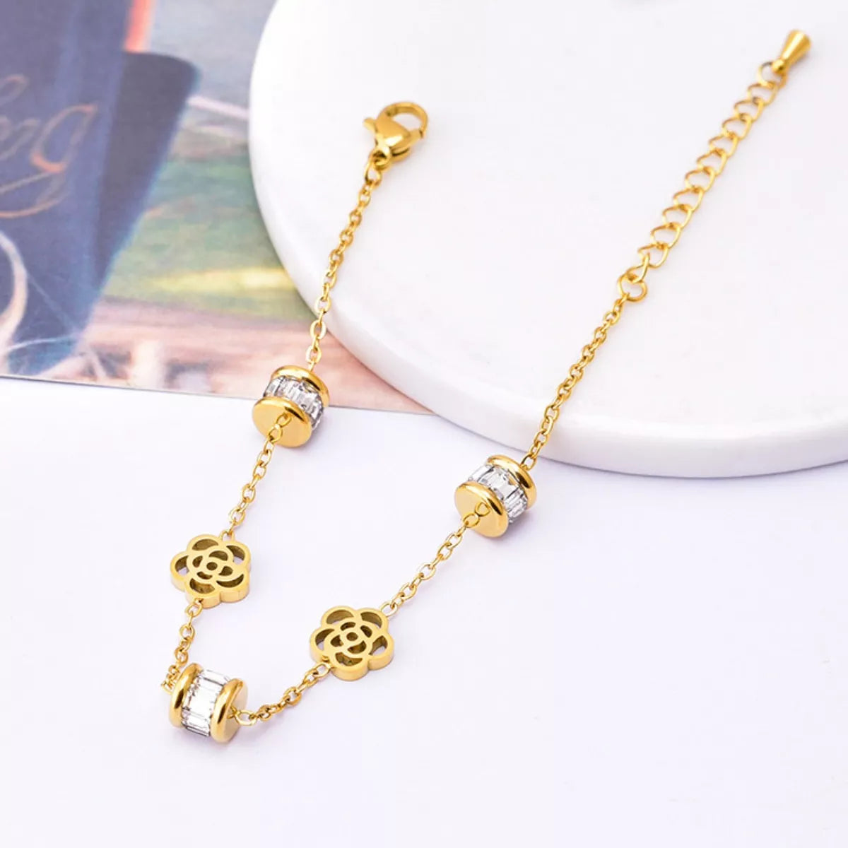 18K Gold-Plated Flower Bracelet - alternate jewelry view