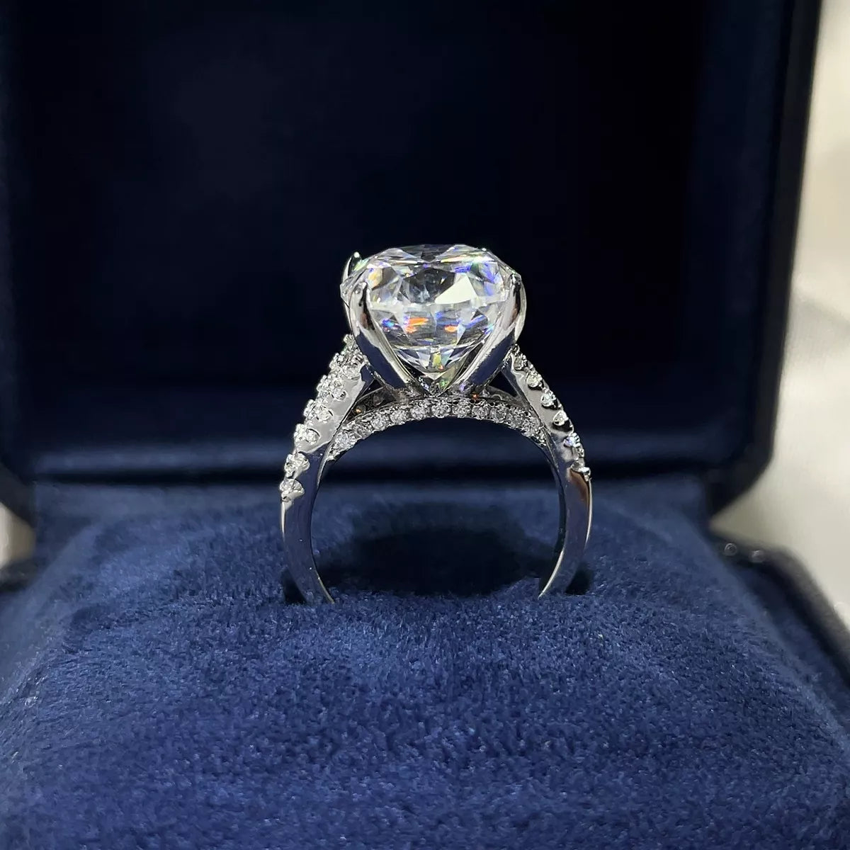 10 Moissanite Sterling Silver Ring in Silver - women's ring