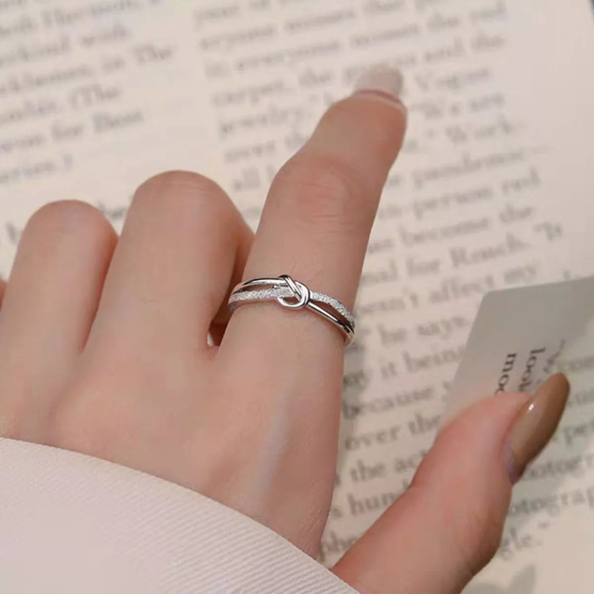 Sterling Silver Knot Ring in Silver - women's ring
