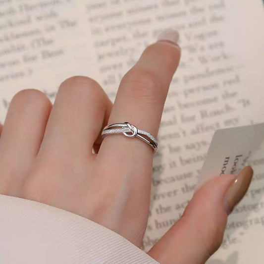 Sterling Silver Knot Ring in Silver - women's ring