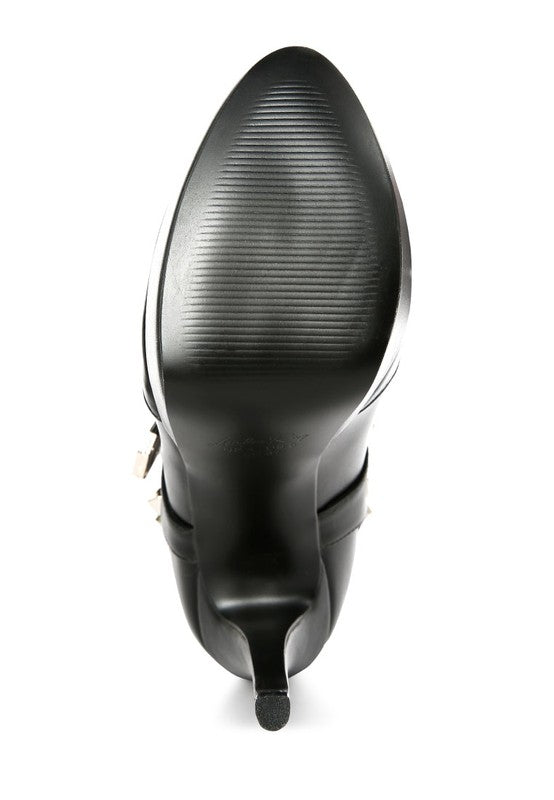 Stud Stiletto Platform Boots
