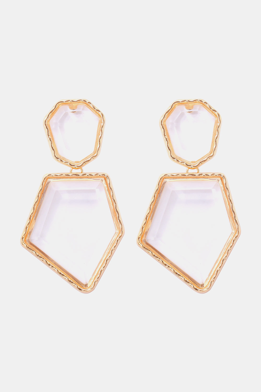 Geometric Shape Zinc Alloy Frame Resin Dangle Earrings in Red - women's dangle earrings