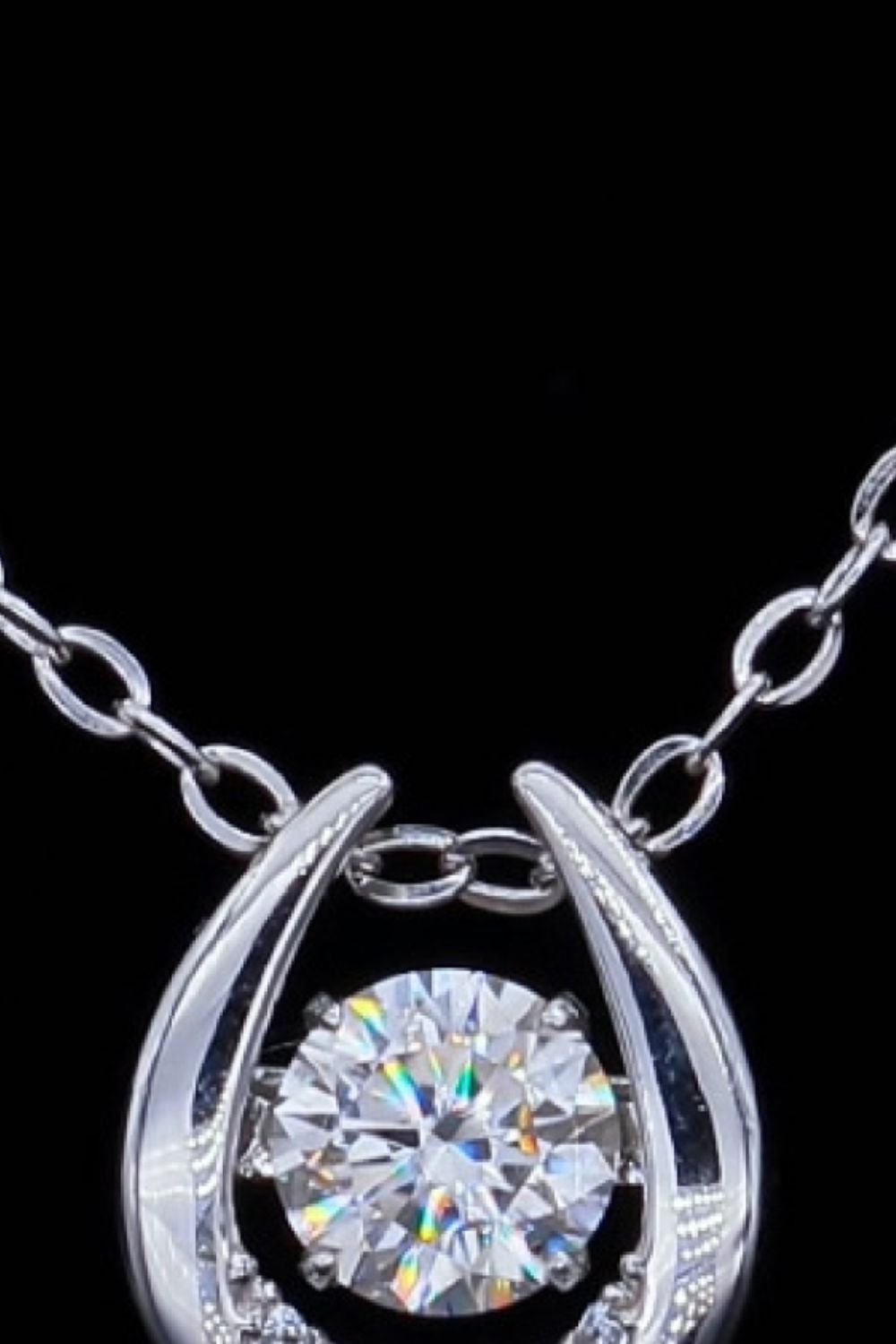 Moissanite Zircon Pendant Necklace - alternate necklace view